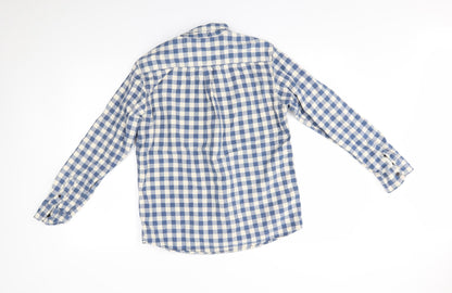 Mens UK Size M boston crew Blue  Button-Up Long Sleeve Casual Shirt