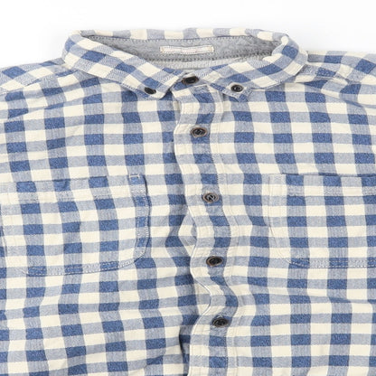 Mens UK Size M boston crew Blue  Button-Up Long Sleeve Casual Shirt
