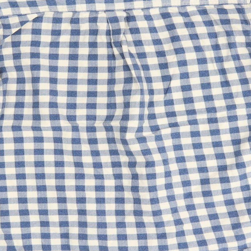 Mens UK Size M boston crew Blue  Button-Up Long Sleeve Casual Shirt