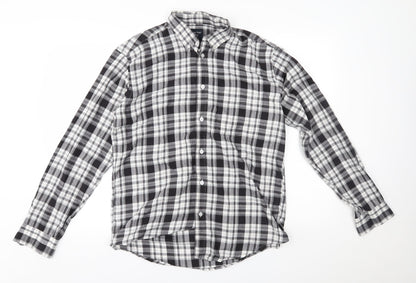 Mens UK Size M EWM Black  Button-Up Long Sleeve Casual Shirt
