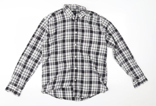 Mens UK Size M EWM Black  Button-Up Long Sleeve Casual Shirt