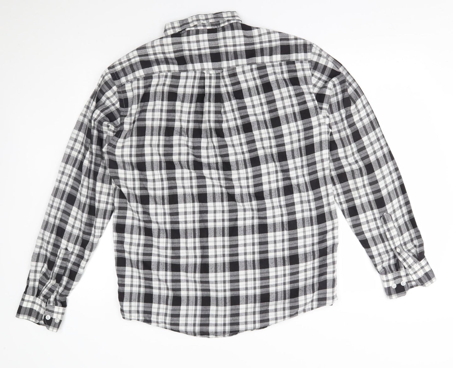 Mens UK Size M EWM Black  Button-Up Long Sleeve Casual Shirt