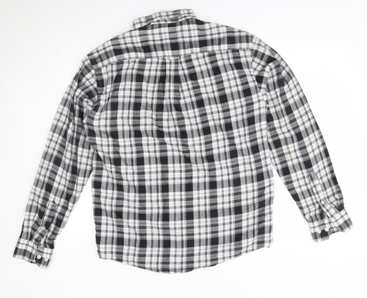 Mens UK Size M EWM Black  Button-Up Long Sleeve Casual Shirt