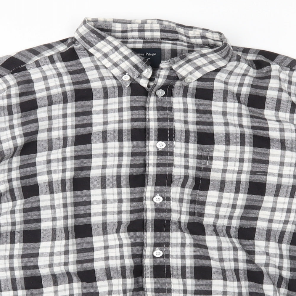 Mens UK Size M EWM Black  Button-Up Long Sleeve Casual Shirt