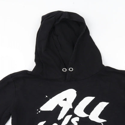 H&M Girls Black   Pullover Hoodie Size 12-13 Years  - all is love