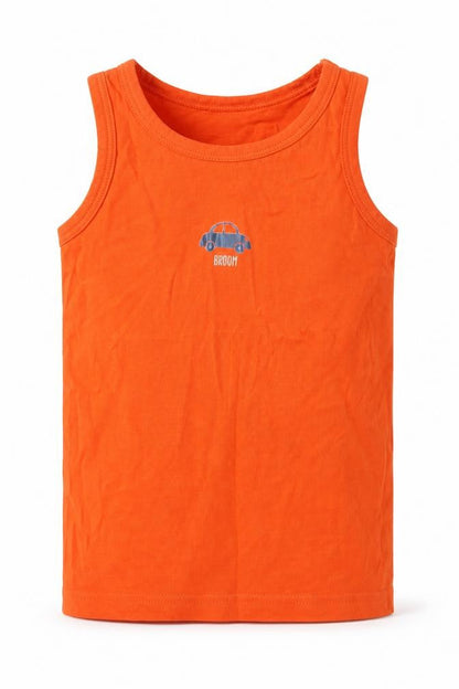 F&F Boys Orange   Basic Tank Size 3-4 Years  - Broom Car