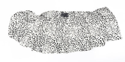 Asos Design Womens Multicoloured   Cropped Blouse Size 16  - Cut Out Shoulder