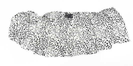 Asos Design Womens Multicoloured   Cropped Blouse Size 16  - Cut Out Shoulder