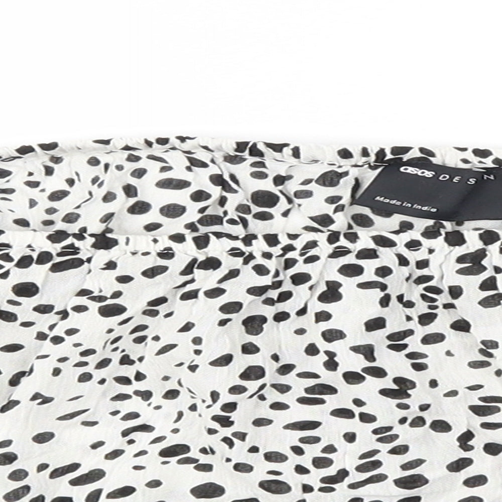 Asos Design Womens Multicoloured   Cropped Blouse Size 16  - Cut Out Shoulder