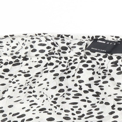 Asos Design Womens Multicoloured   Cropped Blouse Size 16  - Cut Out Shoulder