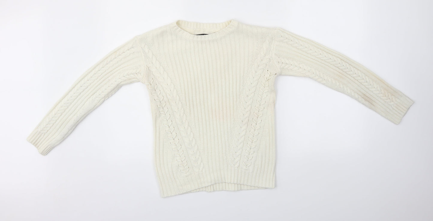 Womens UK Size S Select White Pullover Jumper