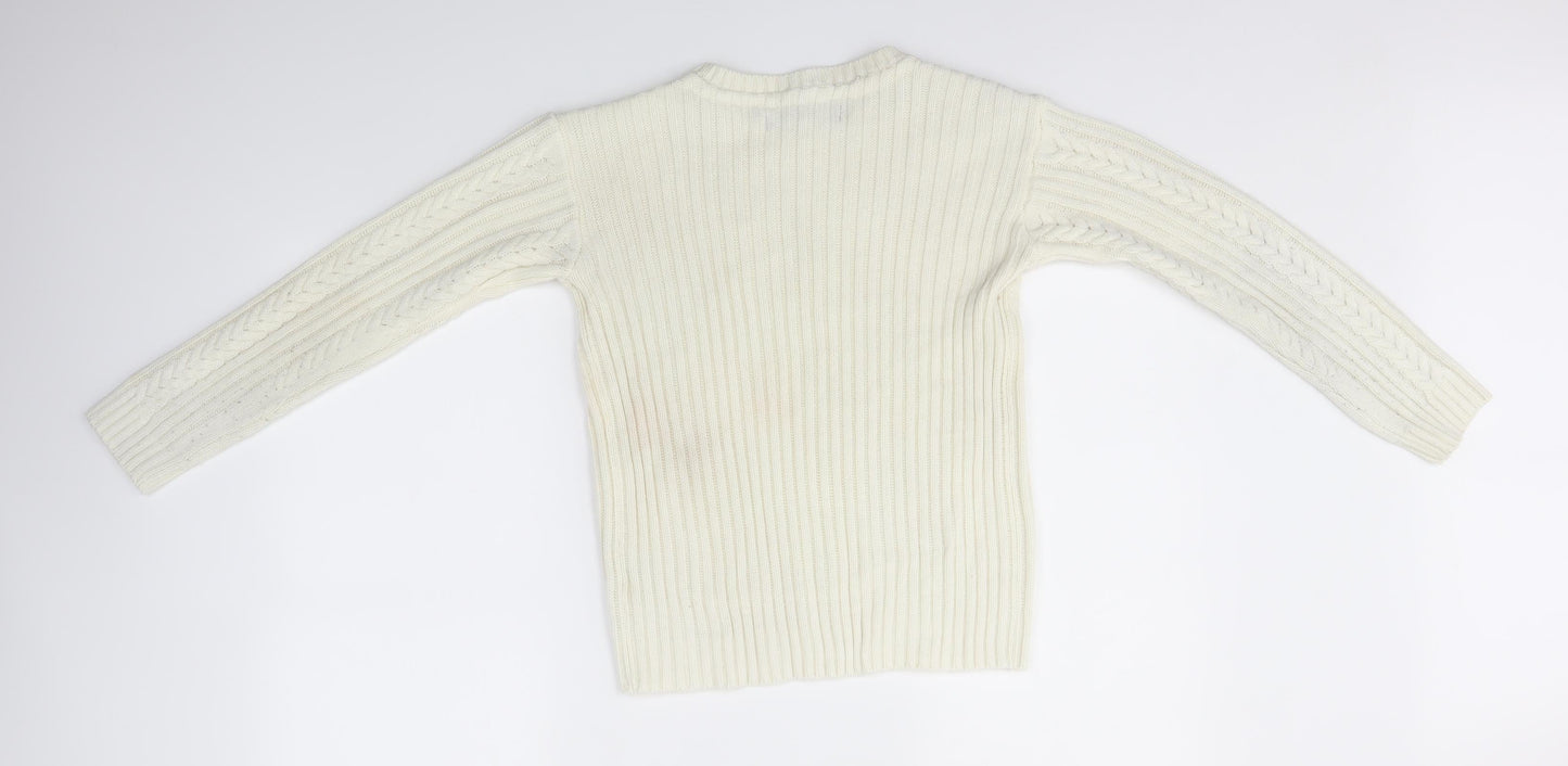 Womens UK Size S Select White Pullover Jumper