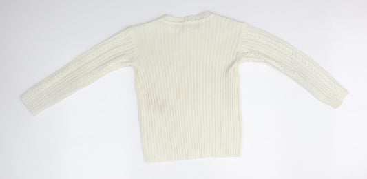 Womens UK Size S Select White Pullover Jumper