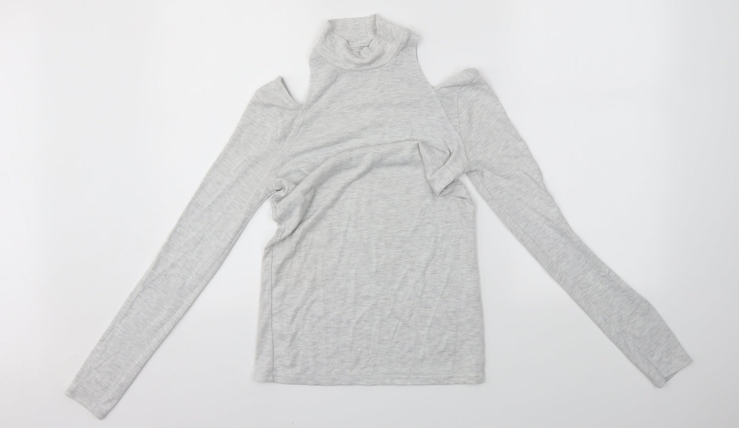 Womens UK Size 8 NEXT Grey Basic Blouse
