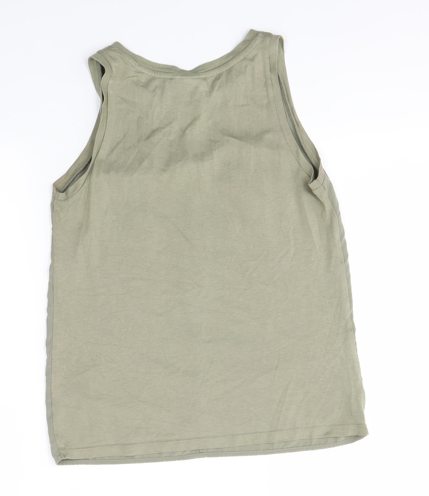 Womens UK Size 4 Topshop Green Basic Tank