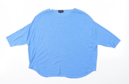 Womens UK Size 8 Topshop Blue Basic T-Shirt