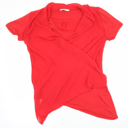 George Womens Red   Wrap T-Shirt Size 12