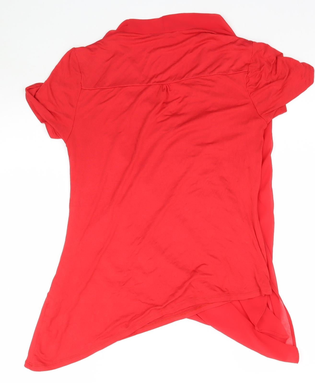 George Womens Red   Wrap T-Shirt Size 12