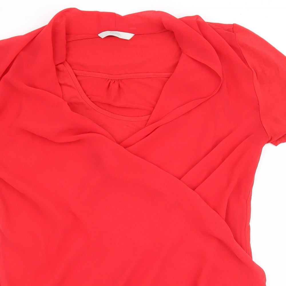 George Womens Red   Wrap T-Shirt Size 12