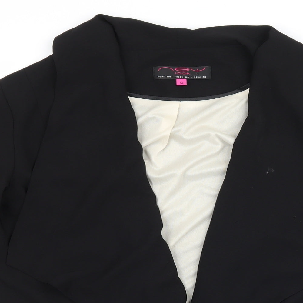 New Look Womens Black   Jacket Blazer Size 12  - Waterfall