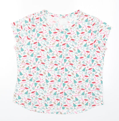 Matalan Womens Multicoloured Geometric  Top Pyjama Top Size 12  - Christmas Prints