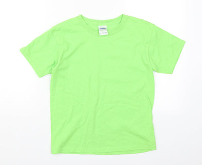 Gildan Boys Green   Basic T-Shirt Size M