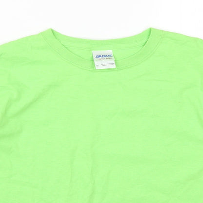 Gildan Boys Green   Basic T-Shirt Size M