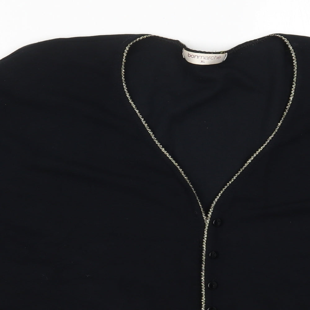 Womens UK Size XL Bonmarché Black Cardigan Jumper