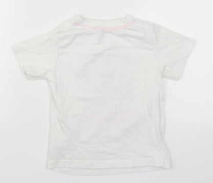 Primark Boys White   Basic T-Shirt Size 3-4 Years  - Surfs Up Ride the Tide