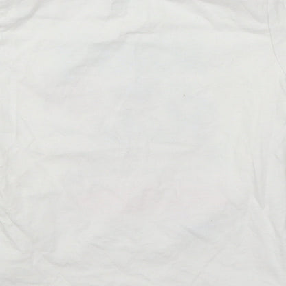Primark Boys White   Basic T-Shirt Size 3-4 Years  - Surfs Up Ride the Tide