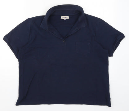 Womens UK Size 16 Arista Blue Basic Polo