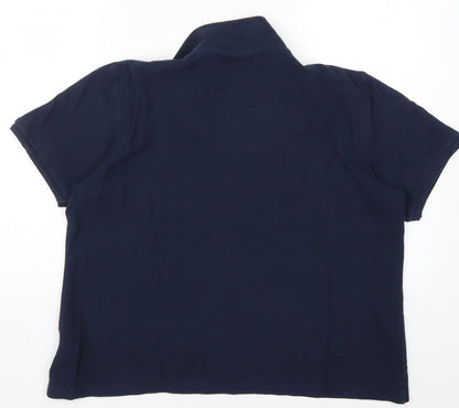 Womens UK Size 16 Arista Blue Basic Polo