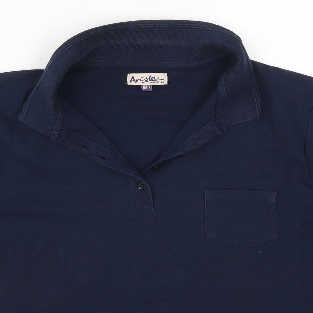 Womens UK Size 16 Arista Blue Basic Polo