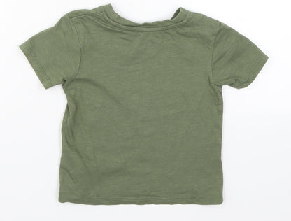 Primark Boys Green   Basic T-Shirt Size 2-3 Years  - Just Another Day in the Jungle