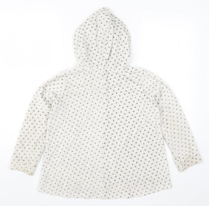 Nutmeg Girls Grey Geometric  Pullover Hoodie Size 8-9 Years  - Love Hearts