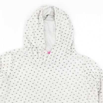 Nutmeg Girls Grey Geometric  Pullover Hoodie Size 8-9 Years  - Love Hearts