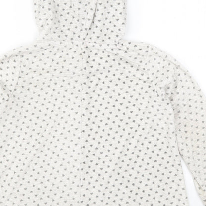 Nutmeg Girls Grey Geometric  Pullover Hoodie Size 8-9 Years  - Love Hearts