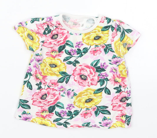 Nutmeg Girls Multicoloured Floral  Basic T-Shirt Size 9-12 Months