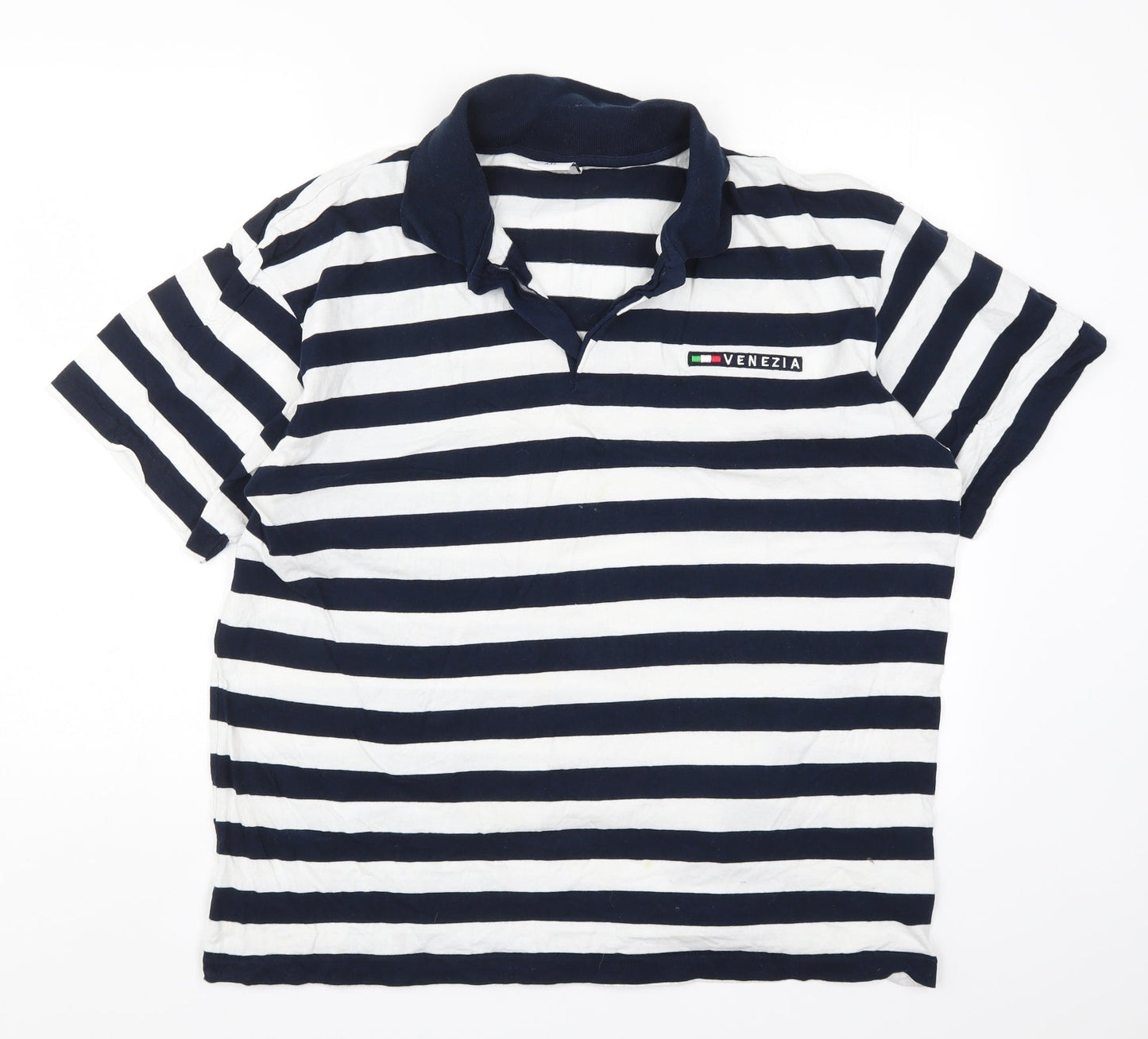 Venezia Mens Blue Striped   Polo Size 2XL