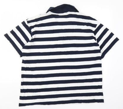 Venezia Mens Blue Striped   Polo Size 2XL