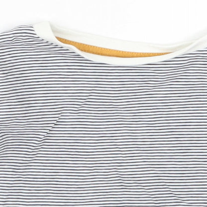 Fred & Flo Boys Blue Striped  Basic T-Shirt Size 12-18 Months