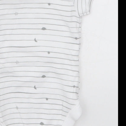 Nutmeg Baby White Striped  Babygrow One-Piece Size Newborn  - Stars Moon Clouds