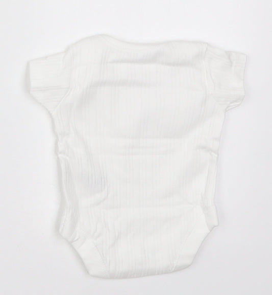Nutmeg Baby White Striped  Babygrow One-Piece Size Newborn