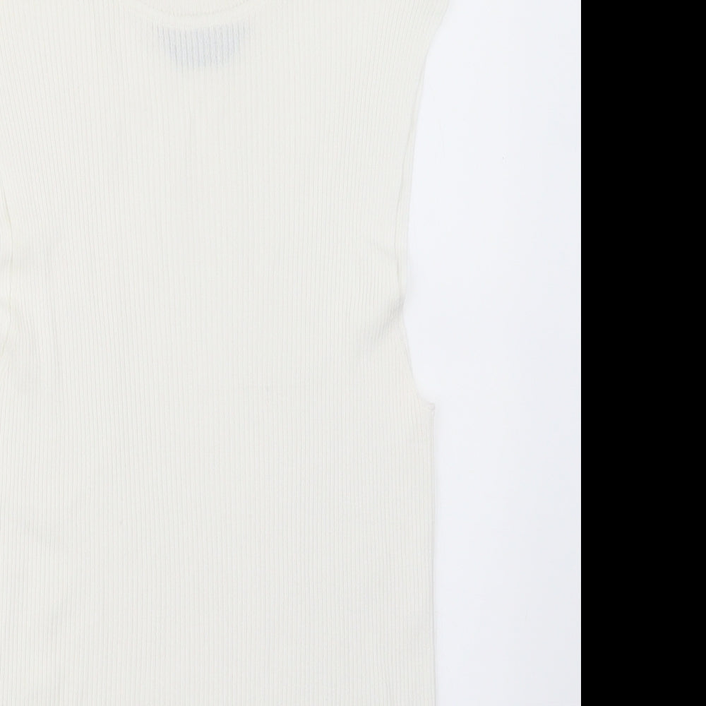 Womens UK Size 14 Dorothy Perkins Ivory Basic T-Shirt