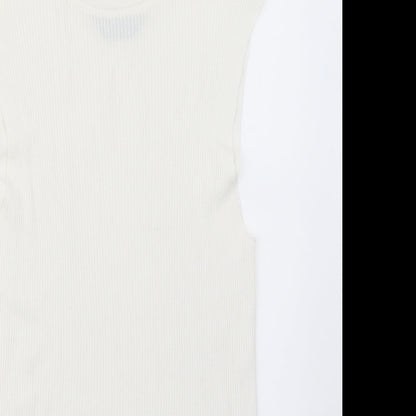 Womens UK Size 14 Dorothy Perkins Ivory Basic T-Shirt