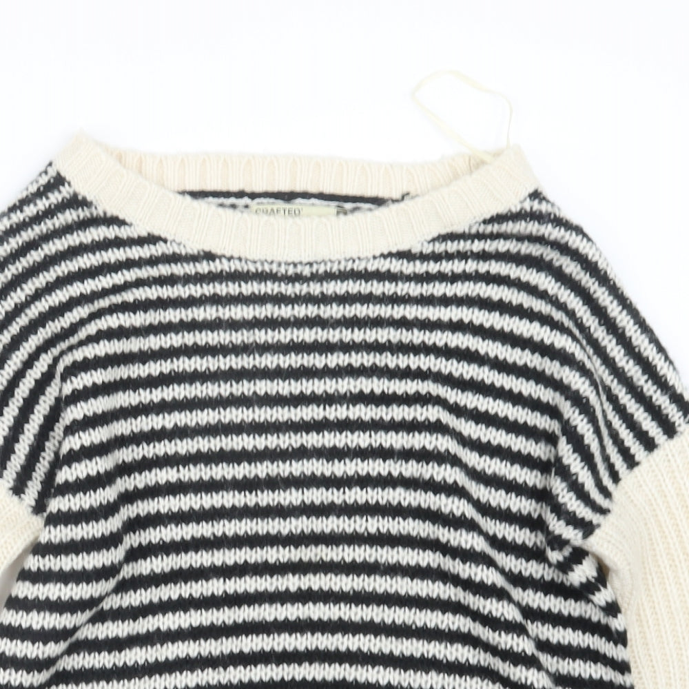 Crafted Womens Black  Knit Pullover Jumper Size 8