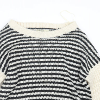 Crafted Womens Black  Knit Pullover Jumper Size 8