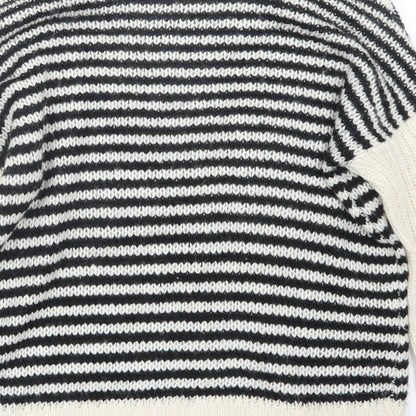 Crafted Womens Black  Knit Pullover Jumper Size 8