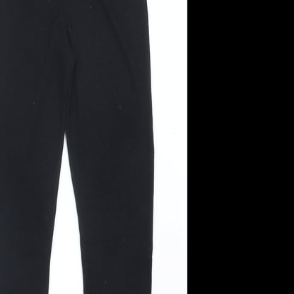 Womens UK Size S Preworn Regular Fit Capri Black Trousers