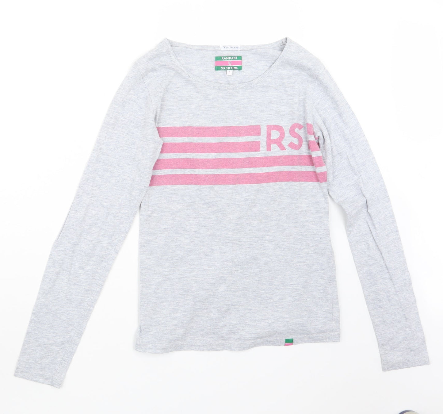 Rampant Sporting Womens Grey   Basic T-Shirt Size 6